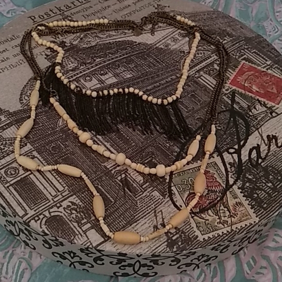 Anthropologie Jewelry - Layered boho fringe necklace